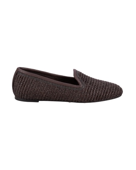 Shop BRUNELLO CUCINELLI  Scarpa: Brunello Cucinelli slipper in rafia techno con Precious Trim.
Fodera in camoscio.
Suola in cuoio con tacco in gomma e isola antiscivolo sotto alla punta.
Decorazione in monile Nickel-free.
Composizione: 52% COTONE, 48% POLIAMMIDE.
Made in Italy.. MZ39C2923-C300